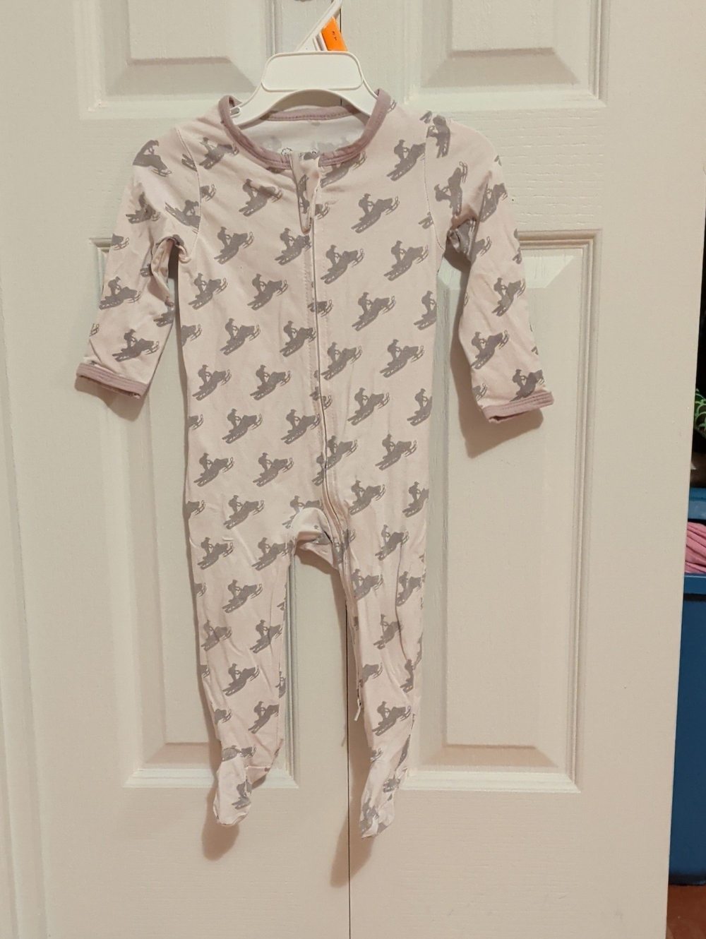 2/15$ Bamboo Pink Grey Ski Doo Zip One-Piece